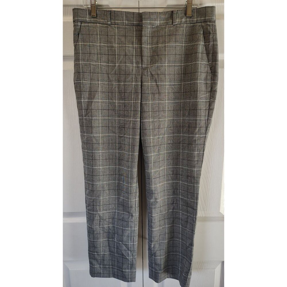 Gray Plaid Women's Dress Pants